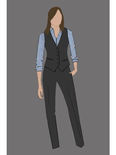 190327 - Uniform Vest Ladies Charcoal (Bell Person)