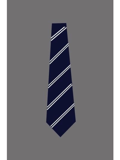 200102 - Uniform Tie Male Stripe Navy & White (Banquet)