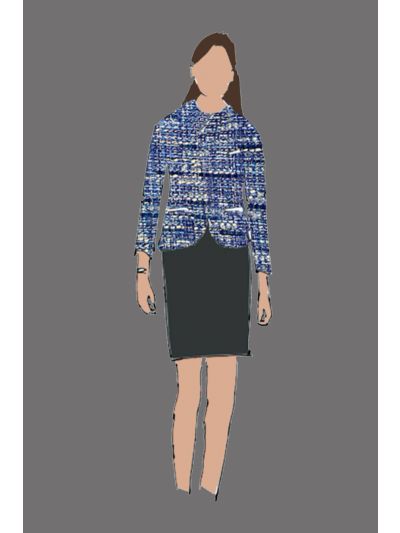 182091 - Uniform Jacket Ladies Tweed Blue (Front Office & Concierge)