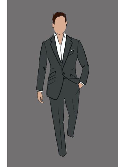 182101- Uniform Jacket Male Grey Solid (Front Office & Concierge)