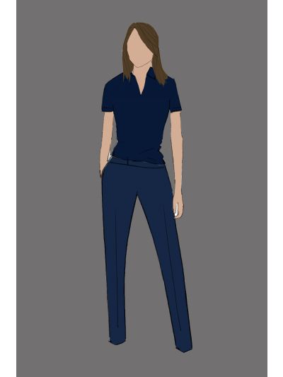 182202 - Uniform Pant Ladies Herringbone Navy (Banquet)